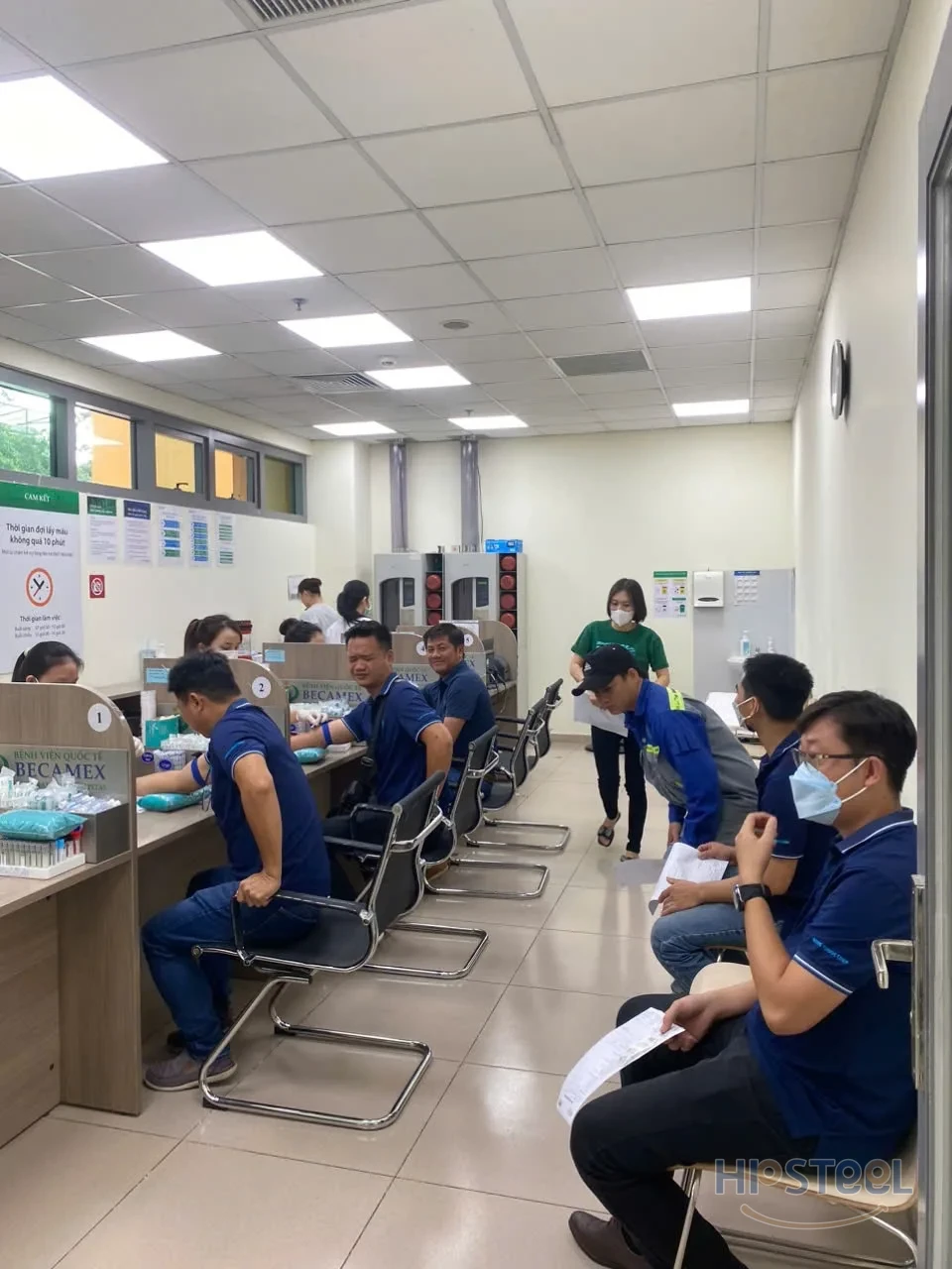 HP Steel employee blood test during annual health checkup
